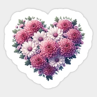 Heart Shaped Flowers Sticker